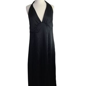 FREE PEOPLE Womens Dance Till Dawn Satin Maxi Dress Black Size XL NWT $250